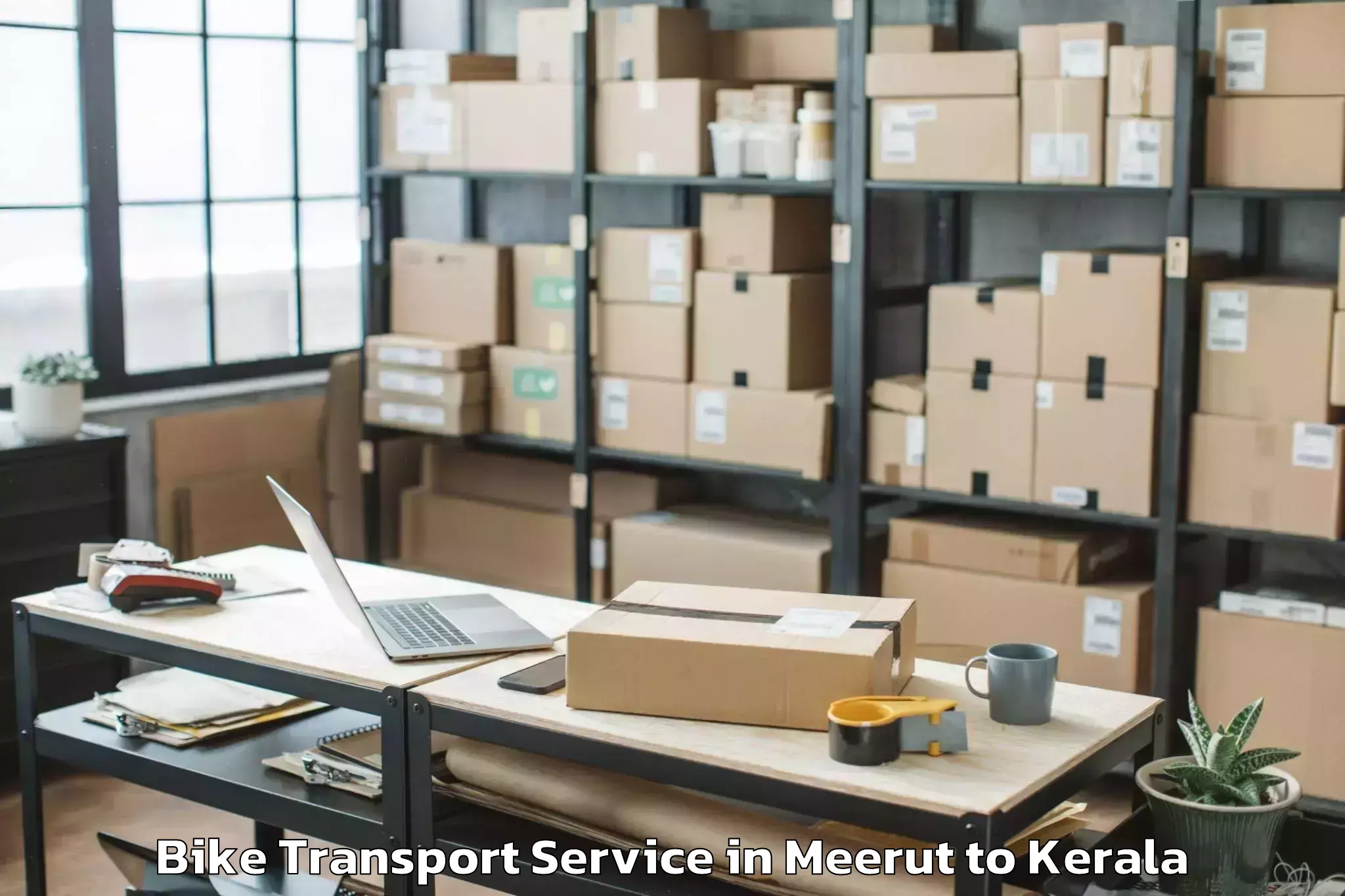 Book Meerut to Kannapuram Bike Transport